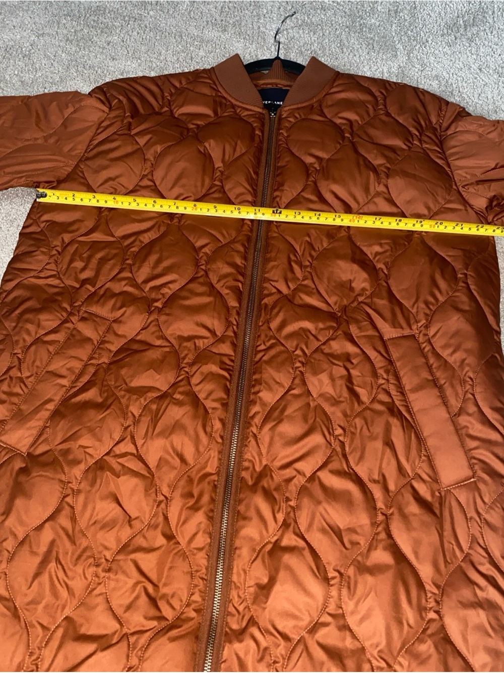 Everlane ReNew Long Liner Quilted Jacket Women’s Medium MIDI Rust Brown Tawny - Picture 13 of 16